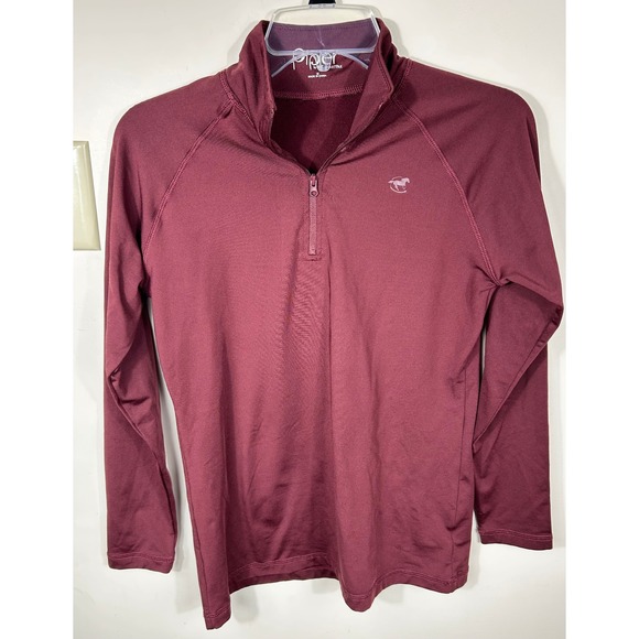 Piper by SmartPak Tops - Piper by SMARTPAK Quarter Zip Equestrian Shirt Women M Burgundy Horse Riding Top